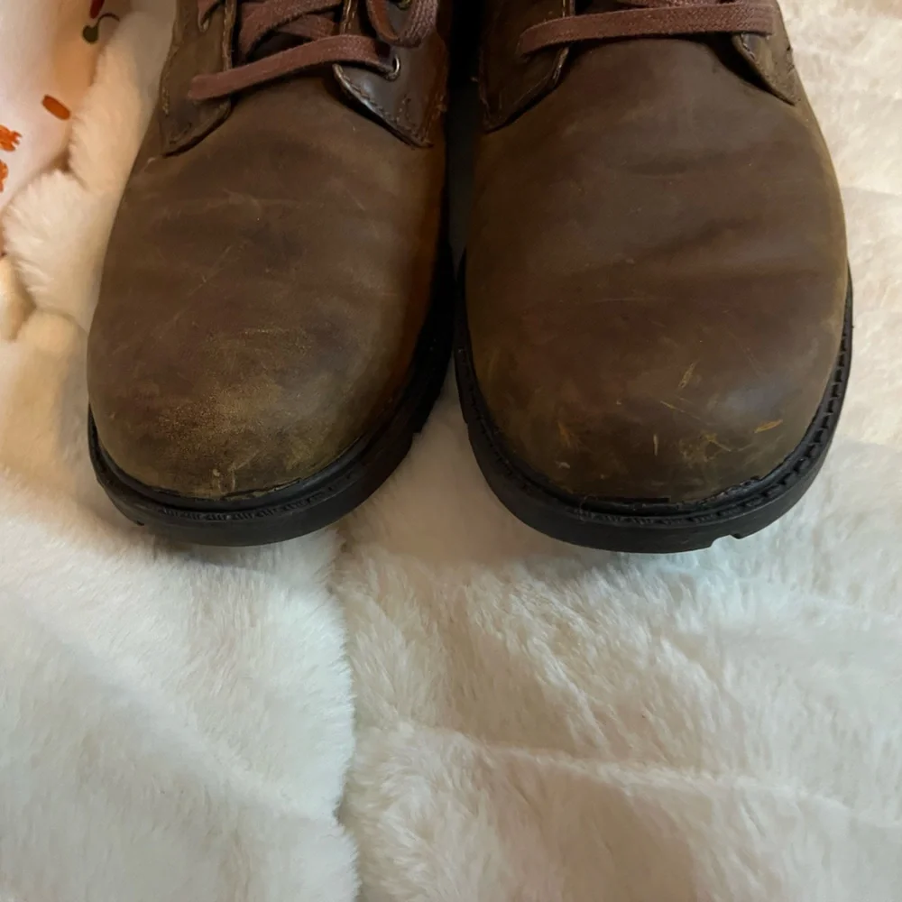 Rockport Mens 10.5M Dark Brown Leather Storm Surge Plain Toe Work A13715 Boots